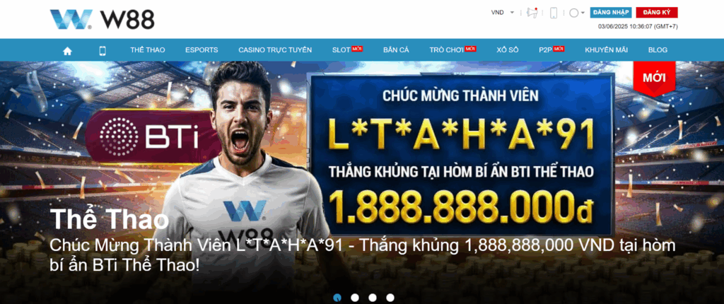 Đăng nhập tài khoản W88